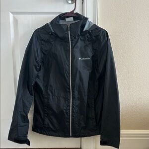 Columbia Black Lightweight Hooded Windbreaker Jacket